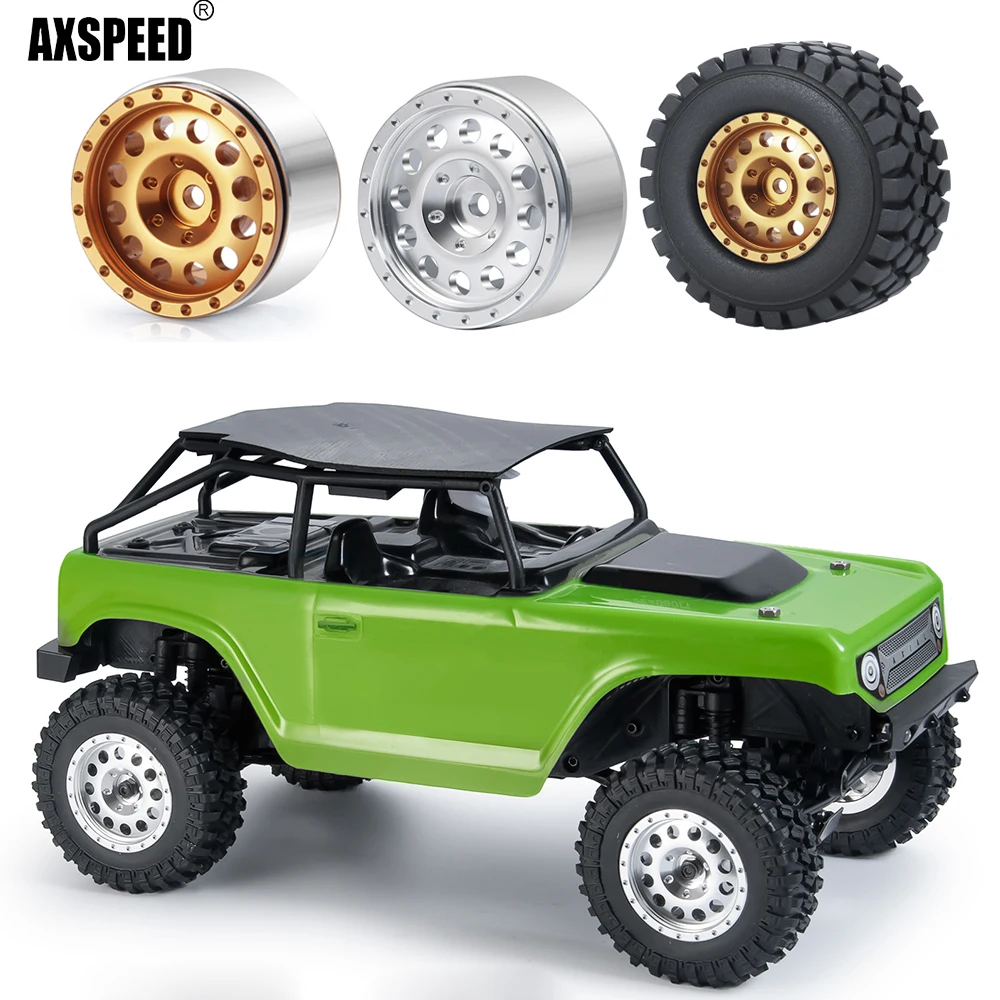 

Колесные диски AXSPEED из алюминиевого сплава Beadlock Hub/набор резиновых шин для Axial SCX24 1/24, обновленные детали для радиоуправляемого гусеничного автомобиля