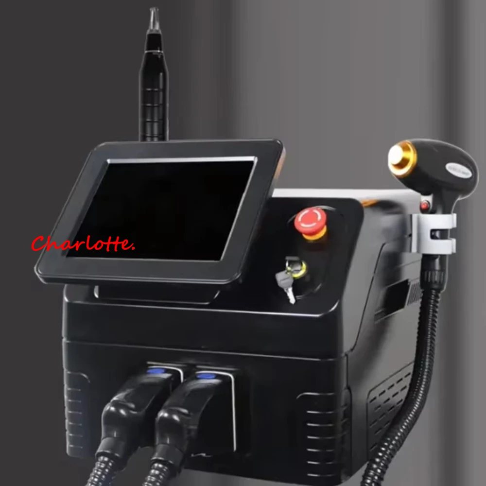 Hot Selling Black Diode 2 in 1 Pico & Diode Picosecond Tattoo Removal Ice Diodo Lasersings Hair Removal Machine Portable