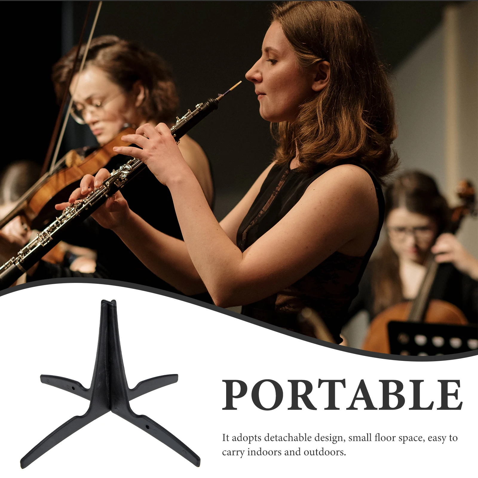 

Clarinet Stand Display Musical Accessories Tripod Instrument Plastic Brackets for Outdoor Use