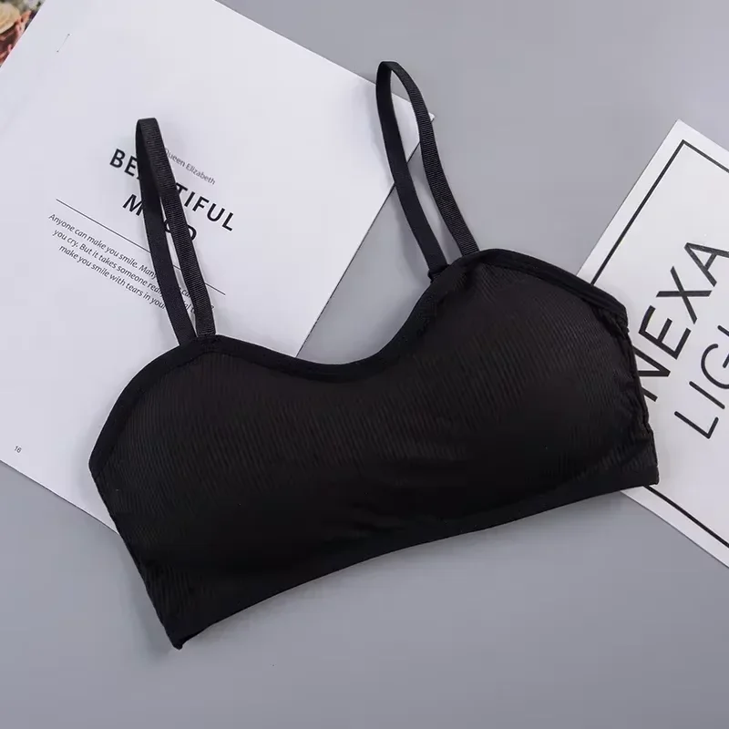 Female Solid Lingerie Wireless Bralette Women Rib Crop Tops Sexy Active Bras No Wire Push Up Bra Intimates Brassiere Underwear