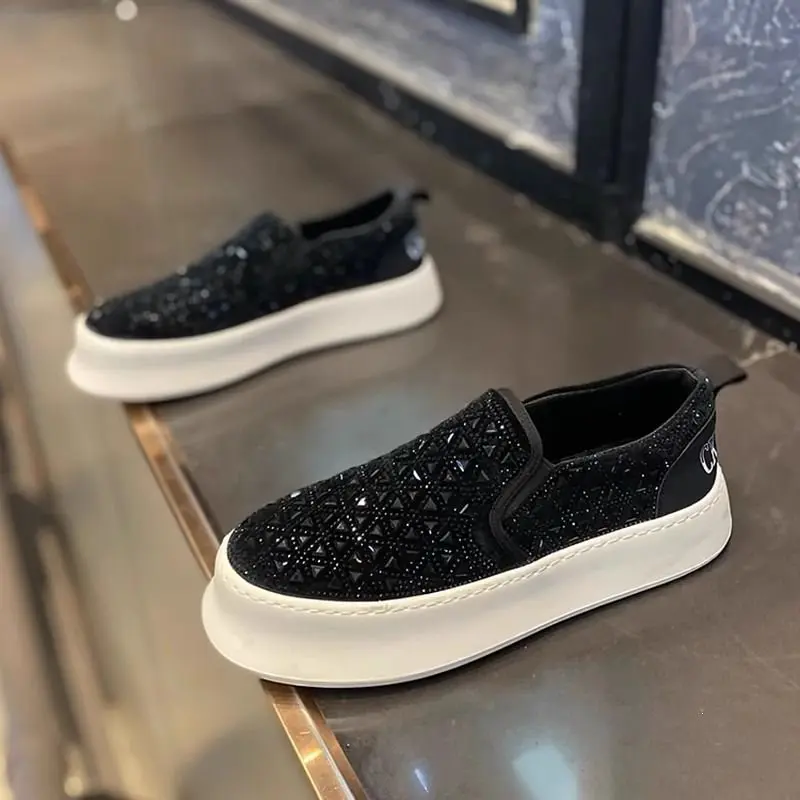 One-pedal men's shoes spring 2026 new cloth sequins solid color versatile loafers