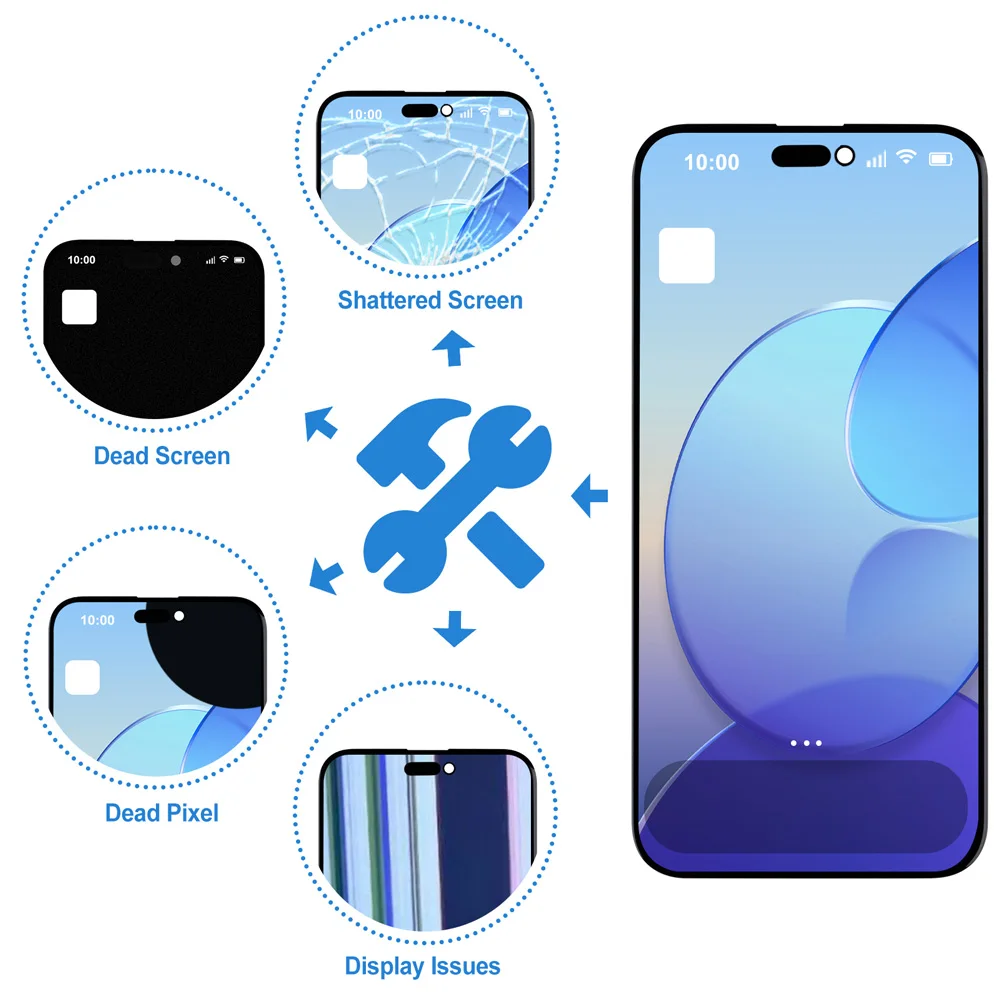 Soft OLED For iPhone 15 Pro Max LCD Display Touch Screen Digitizer Assembly For 15 Pro Max LCD Panel Repair A2849 A3105 A3106