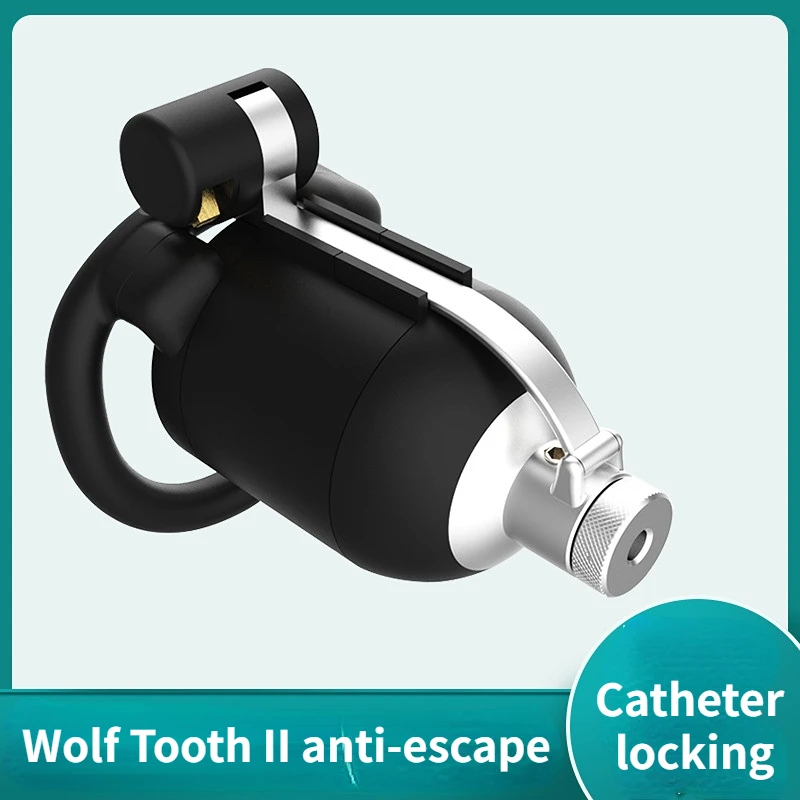 2023 New Wolf Teeth II Erotic Urethral Lock Black Chastity Lock Breathable Male Chastity Device Erotic Sextoy Penis Cage Sissy