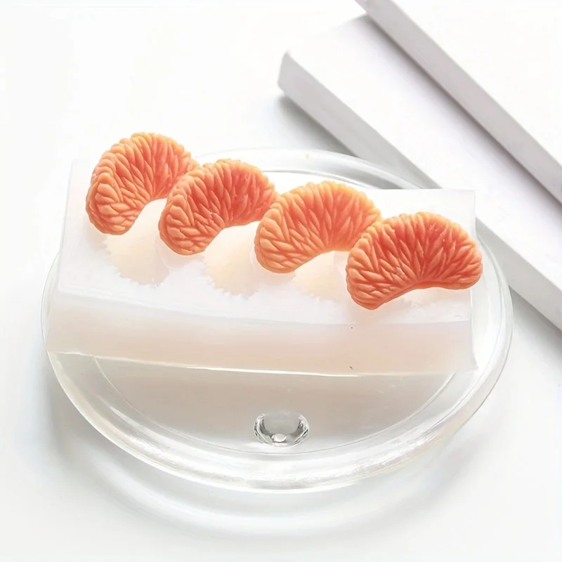 1 piece, simulated orange chocolate cake silicone mold, dry pez shaped fruit decoration, shaping baking mold