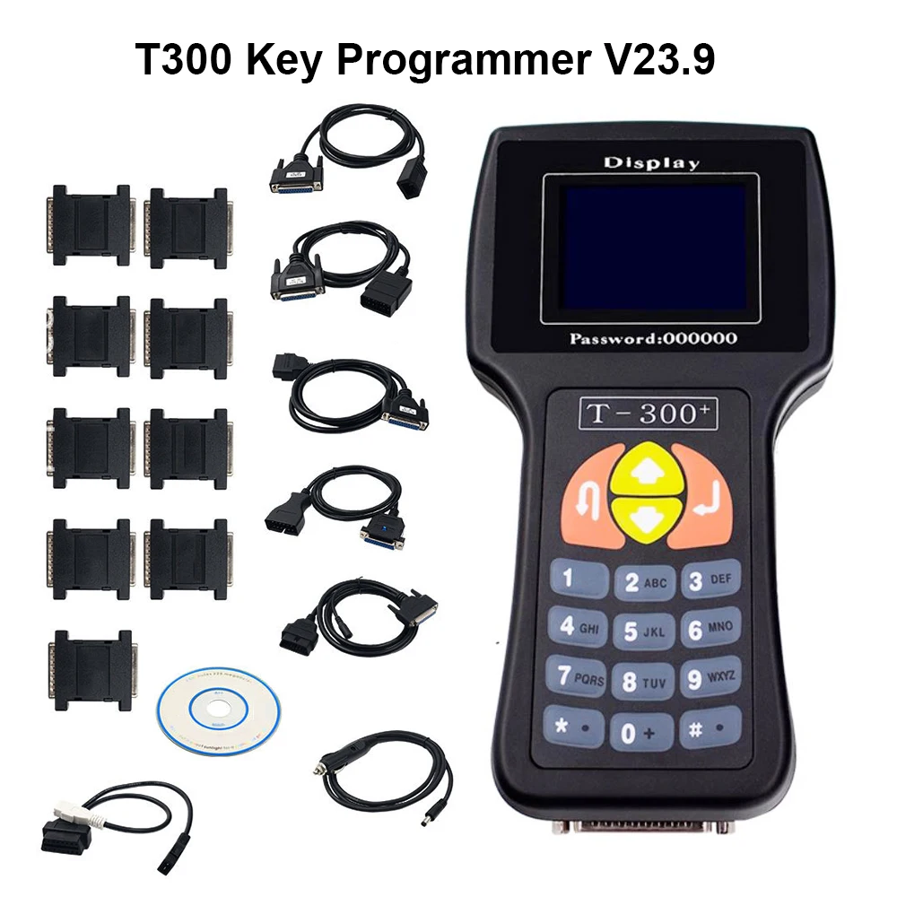 Auto Key Programmer V23.9 T300 Diagnostic Transponder Decoder T-Code Key Maker Copy Tool OBD ECU Read Clear Car Malfunction Code