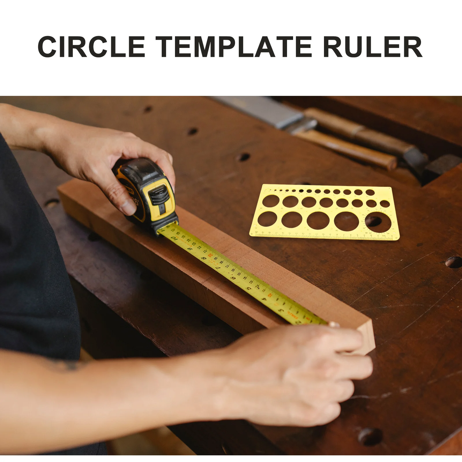 Circle Template Ruler For Drawing Measuring Scale Geometry Stencil Tool Drafting Aid Office School Supplies Yellow