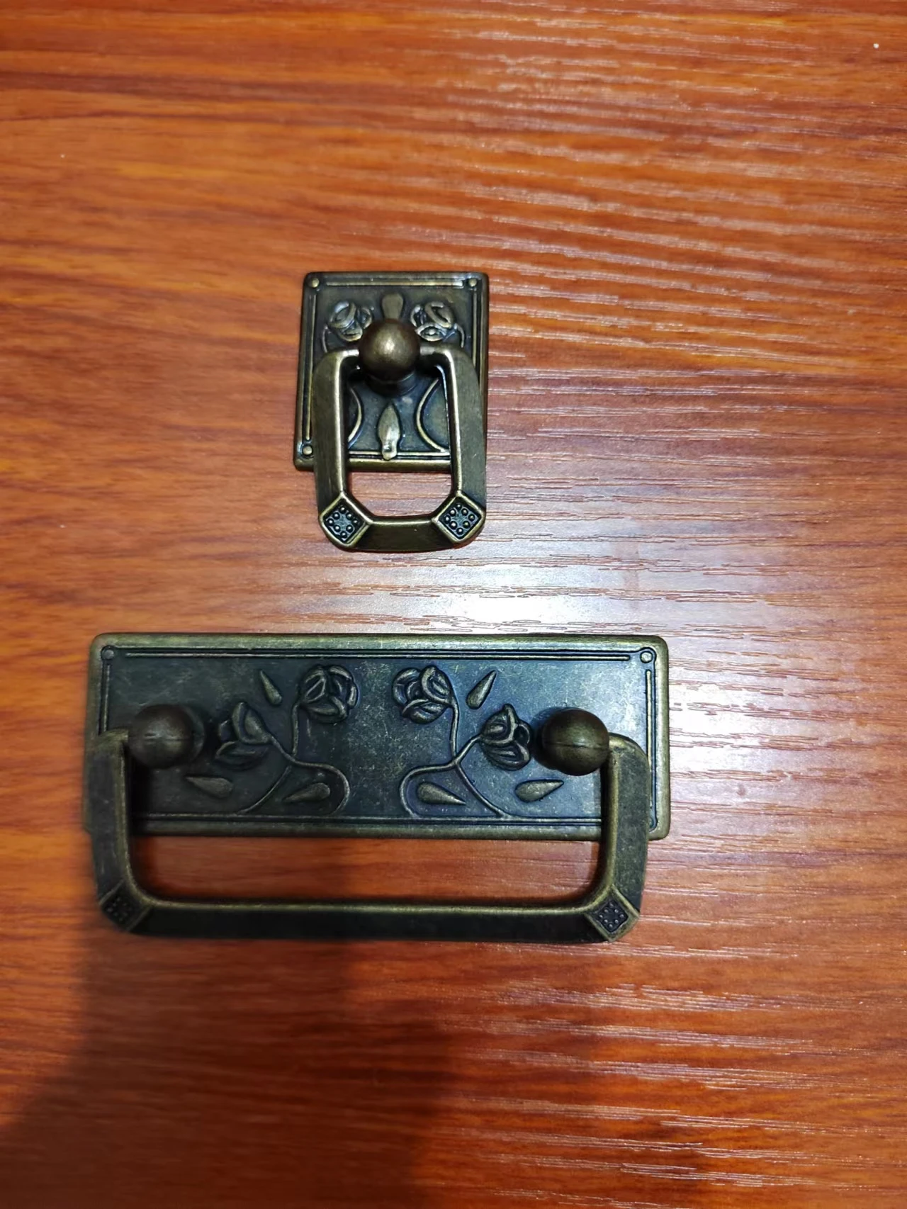 Hole Pitch 64mm Flat ring action handle antique bronze drawer shoe cabinet dresser door knobs pulls handle Retro style drop ring