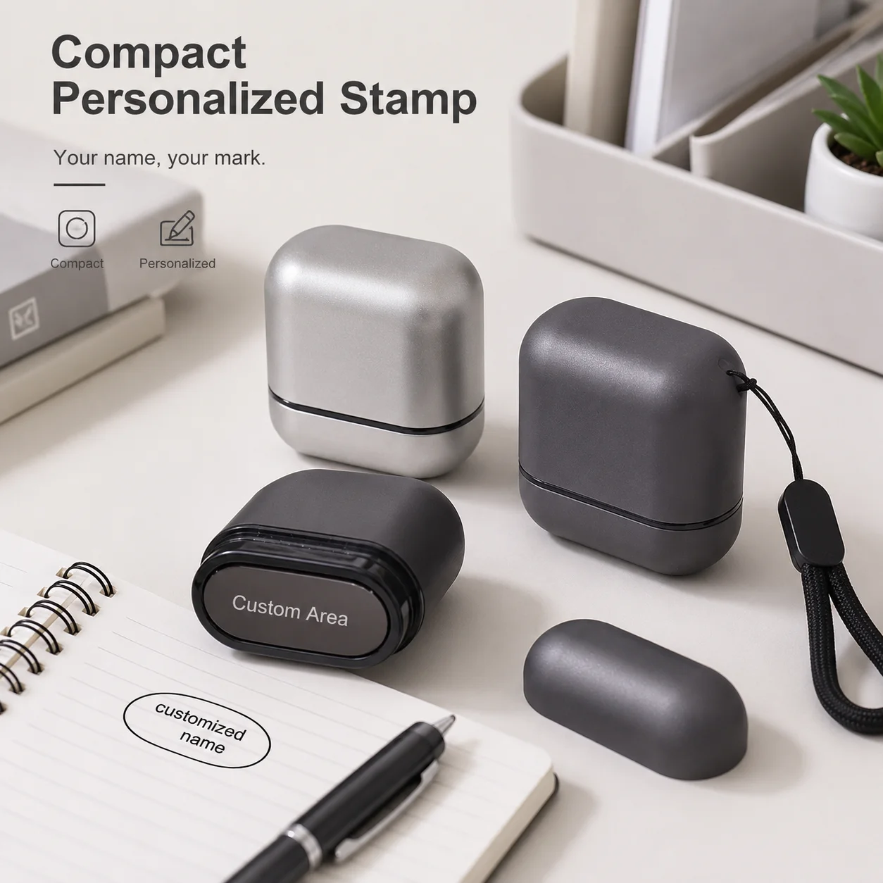 Custom metal company name stamps, simple and high-end seals, personalized daily signature stamps, Fashionable custom name stamp - view 5