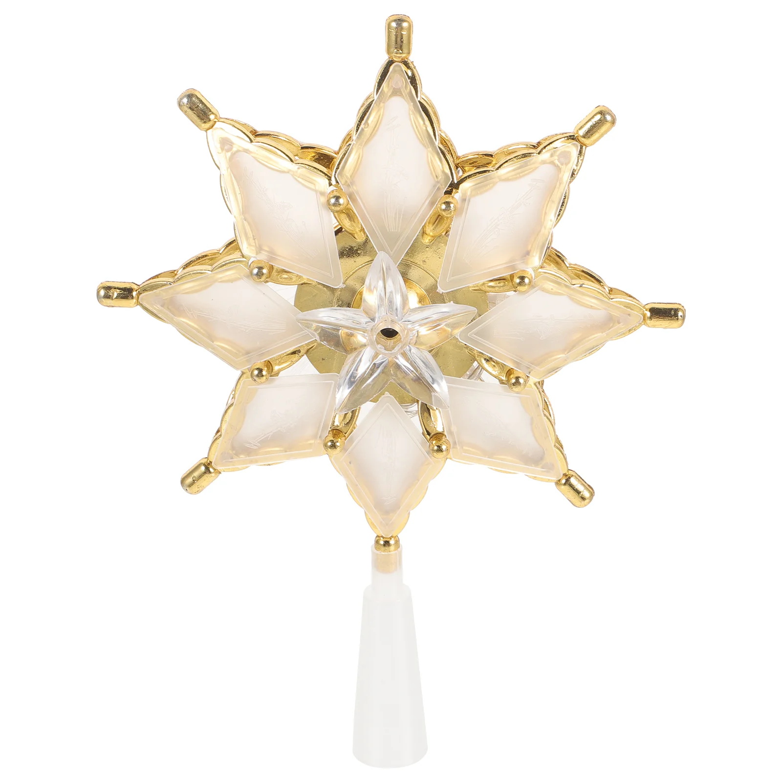 LED Christmas Decoration Lights Five-pointed Star Tree Top Topper Xmas Lamp Warm White Ornament Plastic