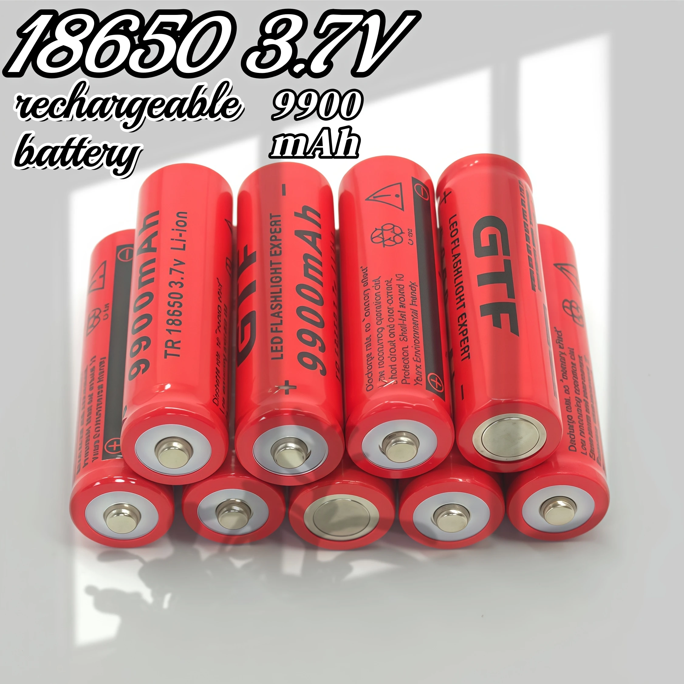 Batterie au Lithium Rechargeable haute capacité 9900mAh 18650 avec chargeur pour lampes de poche et appareils électroniques extérieurs 3.7V