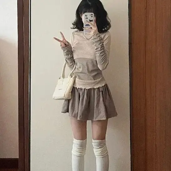 Minifalda de camisa de manga larga para mujer, traje de vestido de dos piezas, falda superior Harajuku elegante de los años 2000, Retro e informal