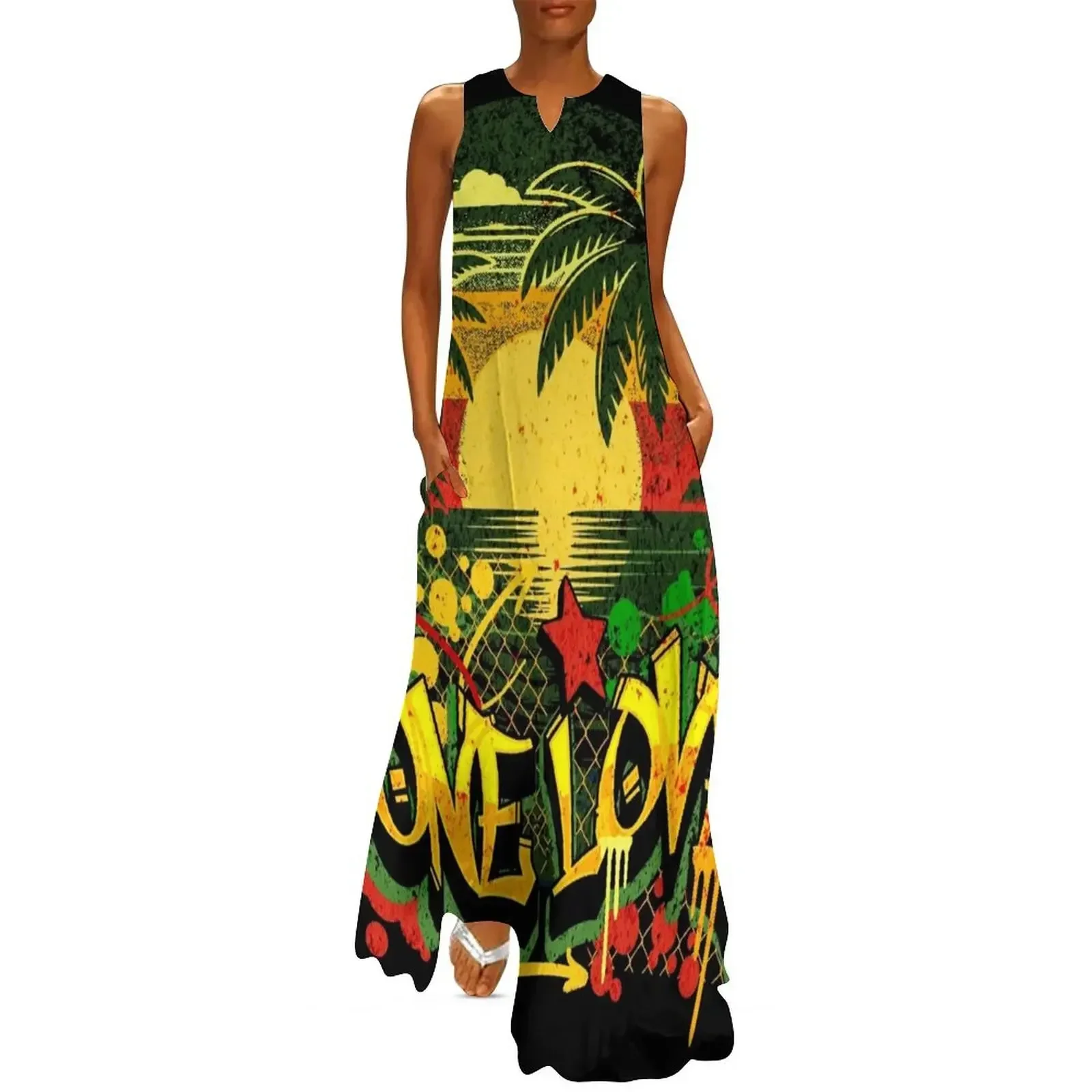 

One Love Jamaican Sunset Long Dress dresses for prom Woman dresses summer dress women 2025 summer clothes Dress