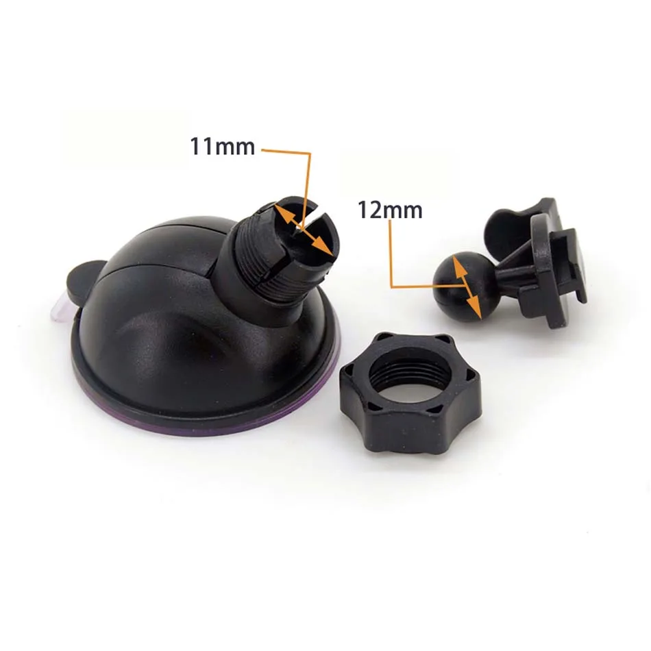 T bukle Car Driving Recorder Suction Cup Bracket Camera Mount Fixed Base 12mm Ball Head Accessory for Small Ant Xiaomi YI GoPro