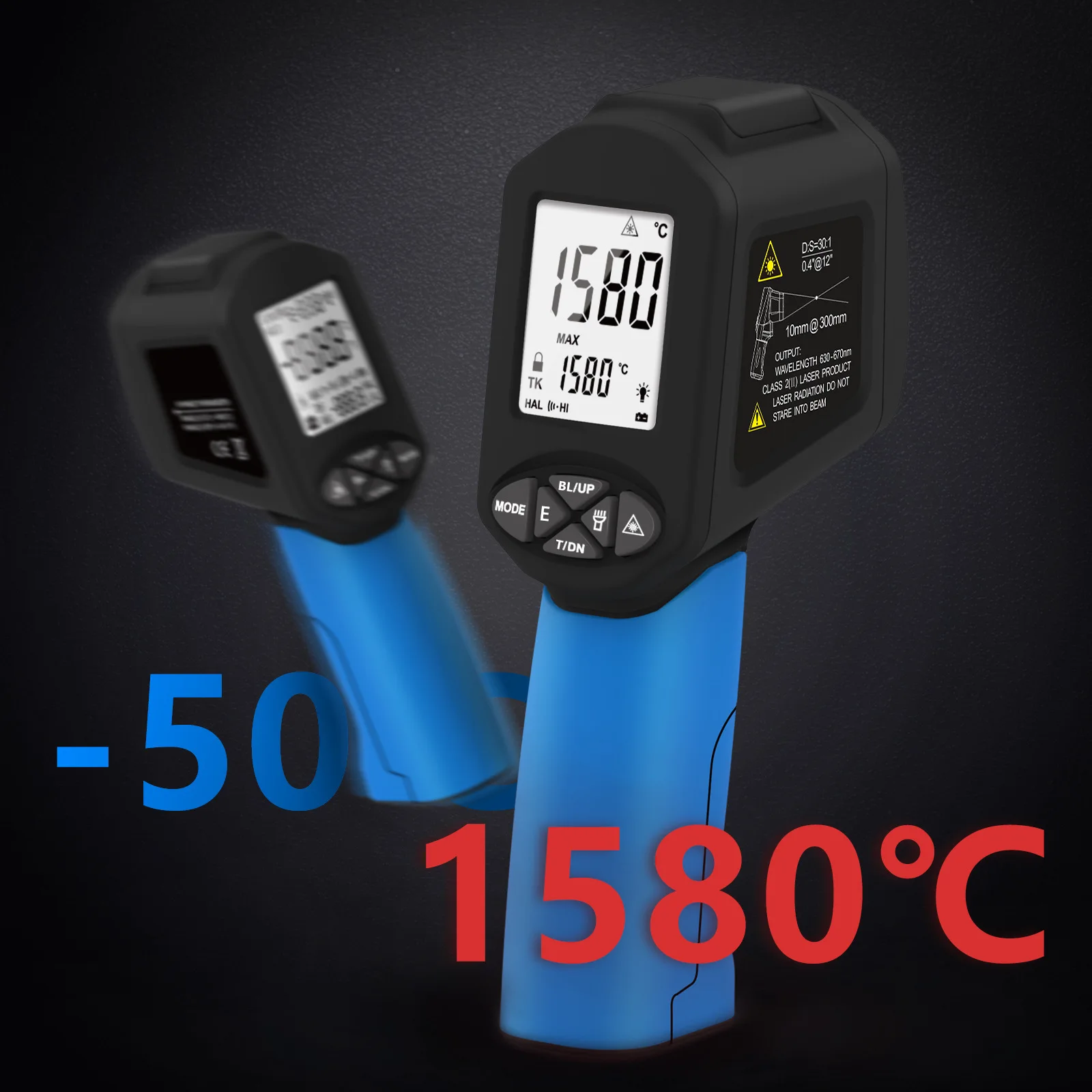 

HP-1580 High Temperature Double Laser Industrial Electronic Thermometer Infrared Handheld