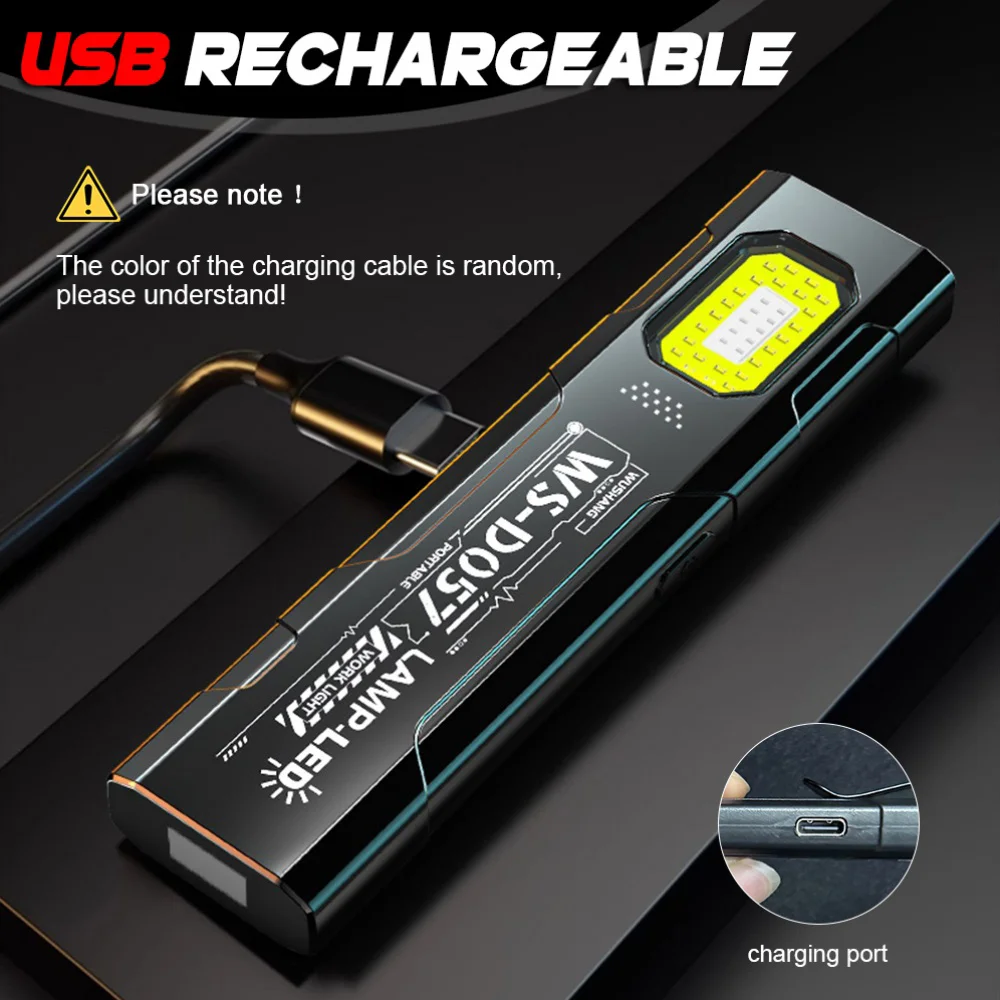 LED Keychain Flashlight Rechargeable 550LM Portable Mini Torch Pocket Lantern Flood Work Light With Magnet For Emergency Using