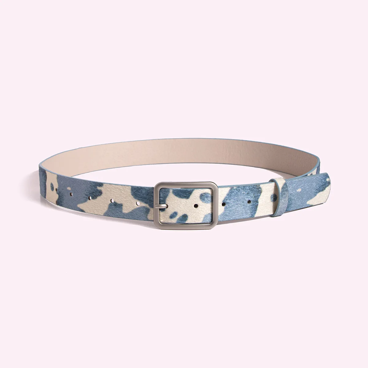 1pc Mao Mao Belt Millennium Style Retro Square Buckle Cow Pattern Fake Ma Mao PU Women\'s Belt Versatile Belt Jeans Pants Belt