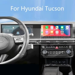 Tempered Glass Protector film For Hyundai Tucson 2024 2025 12.3 inch Dashboard & Navigation & AC Climate lcdscreen anti-scratch