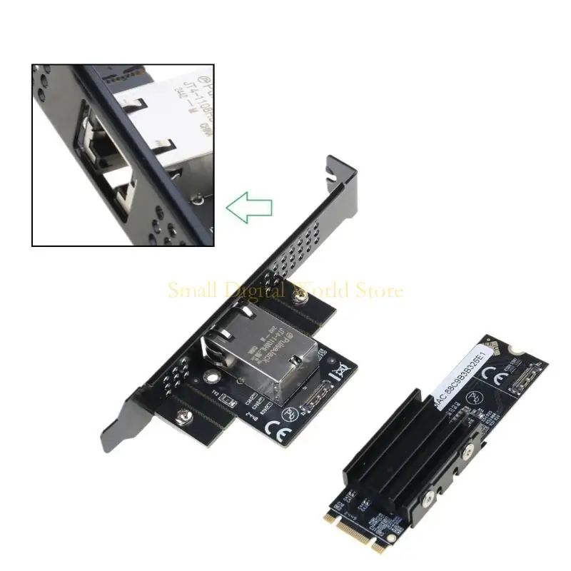 77UB M.2(B-Key M-Key) to RJ45 Port 10G Gigabits Card 10G/2.5/1000M Gigabits Ethernet Adapter for PC Accs