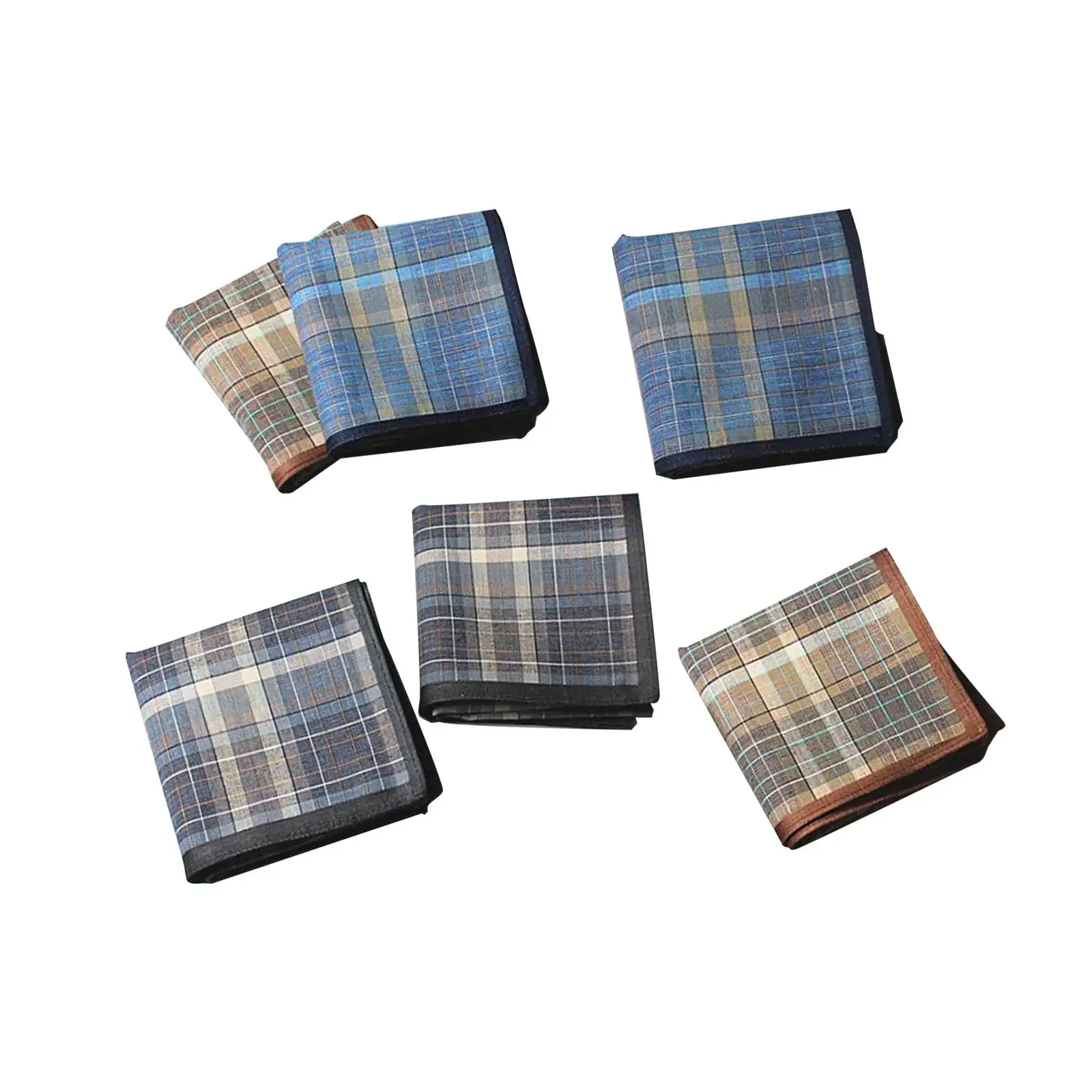 مناديل قطنية للرجال مكونة من 6 قطع من المناديل السميكة الماصة منقوشة مربعة الجيب لبدلة العمل