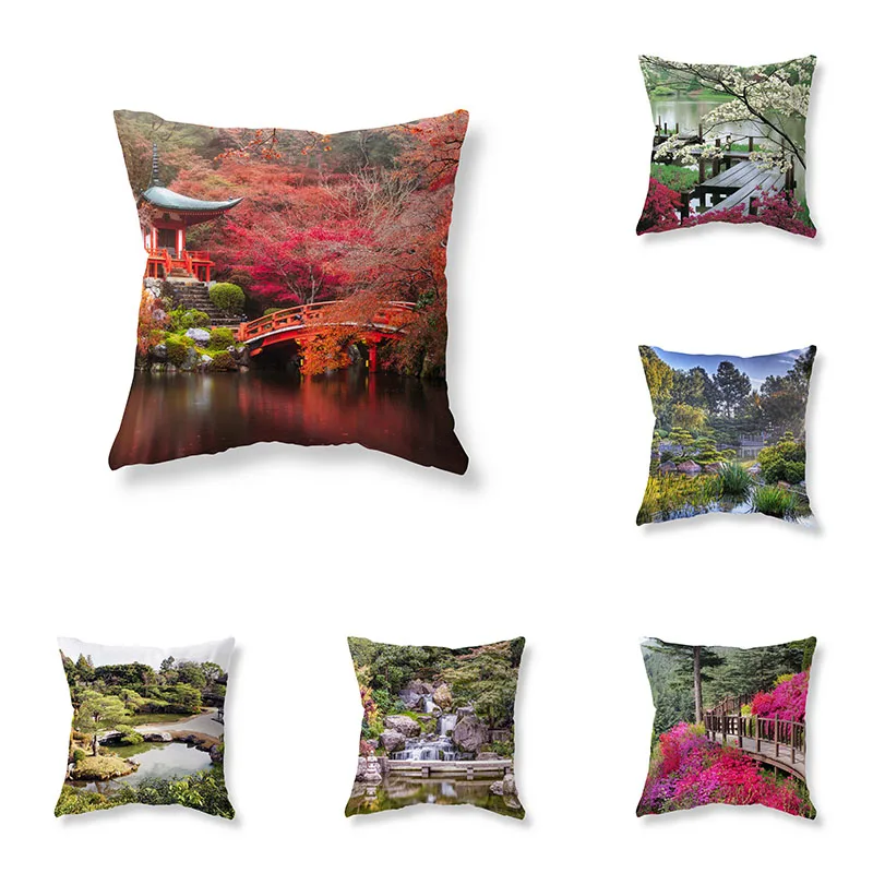 

Garden View Throw Pillow Cover Sofa Car Decoration Room Bedside Chair Cushion Home