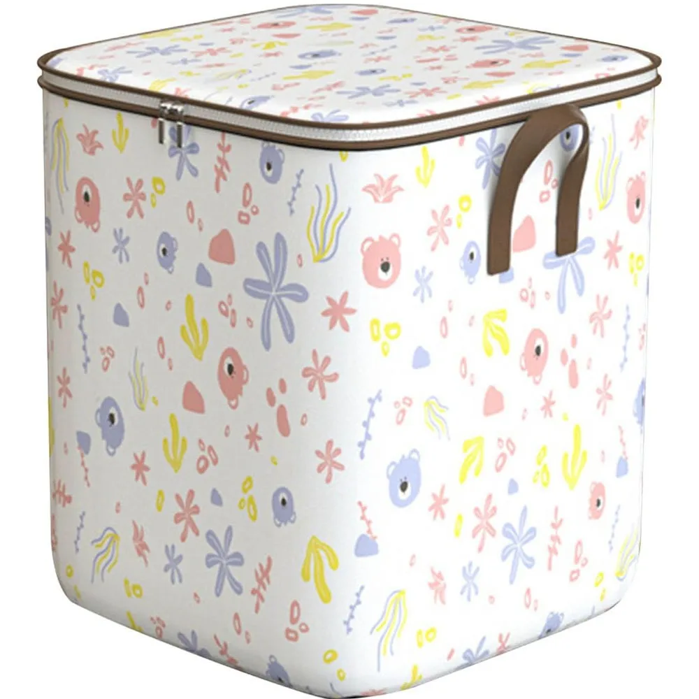 With Durable Handle Clothes Storage Bins Cute Teddy Bear Foldable Wardrobe Sorting Storage Bucket Clothes Organizer