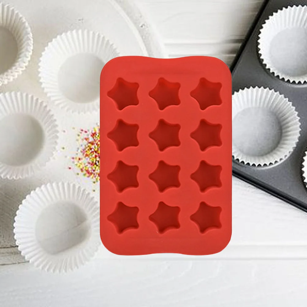 

Ice Cube Mold Chocolate Mold 12 Cavities Easy Demold Food Grade Ice Making Tray Kitchen Tool Red