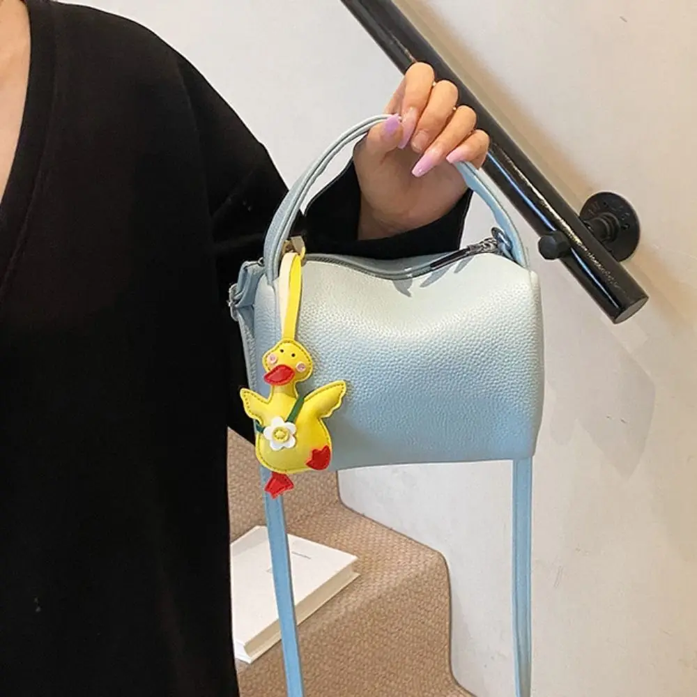 

Casual Soild Color Pillow Handbag with Pendant Luxury Boston Crossbody Bag Versatile Zipper Women Clutch Purse Daily