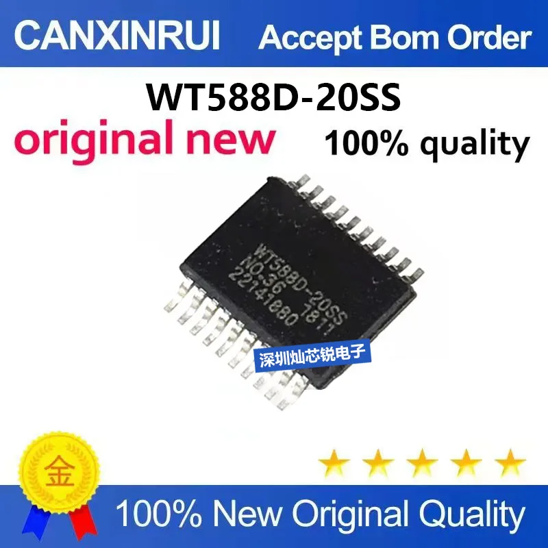 (5-100pieces)Brand New Original WT588 WT588D-20SS SMD SSOP20 Voice USB Driver Chip