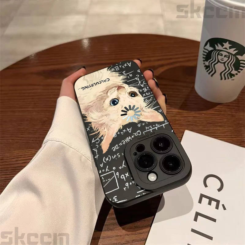 Art Formula Cat Graffiti Phone Case For iPhone 17 16 15 14 13 12 11 Pro Max X XS XR 16E 7 8 Plus Matte Shockproof Silicone Cover - náhled 4