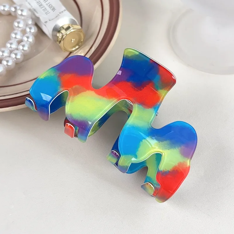 

Заколка для волос M-образной формы с волнистым дизайном для женщин: очаровательный, яркий, модный и стильный аксессуар для смелых девушек. Новинка для повседневных и кэжуал образов.