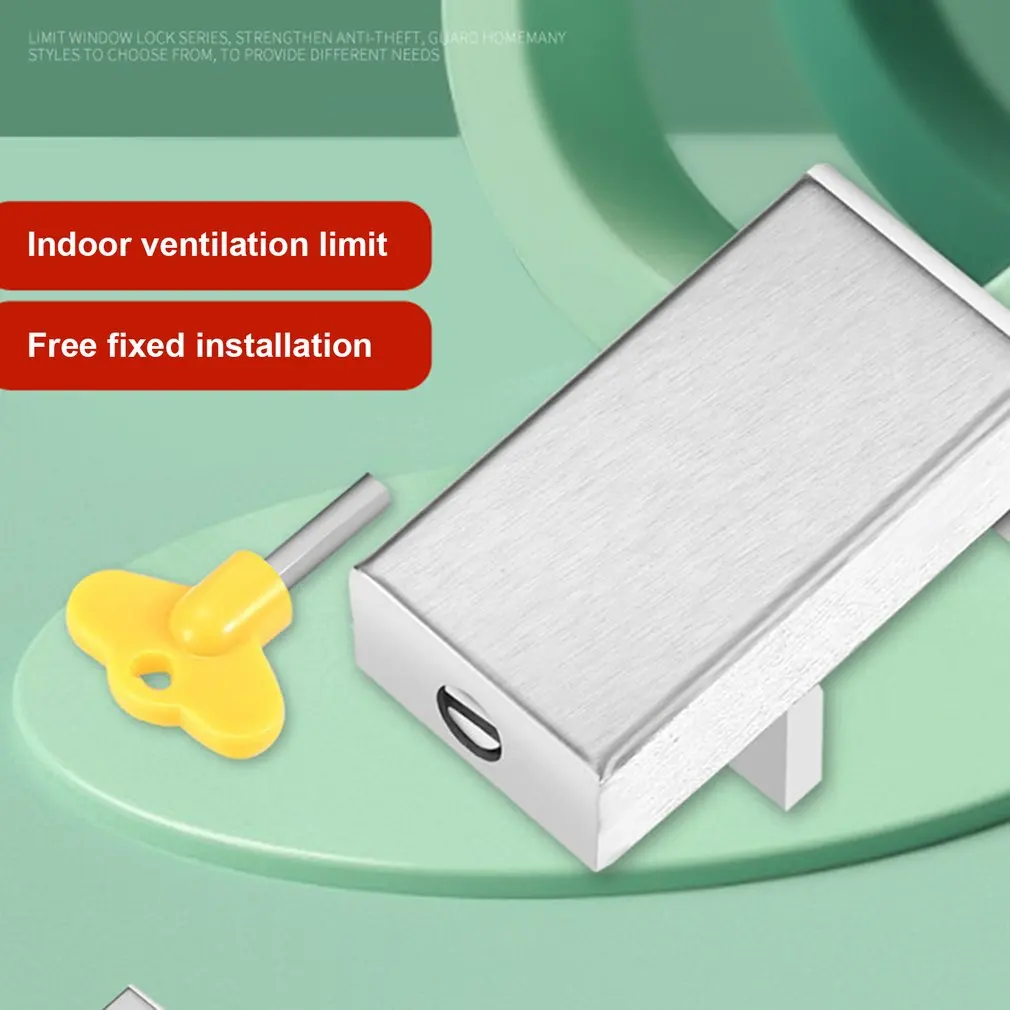 Lock Door Window Plug Adjustable Thick Sliding Anti-theft Child Children Steel Limit Rail Windows Adjust Safety Locks Dropshipin