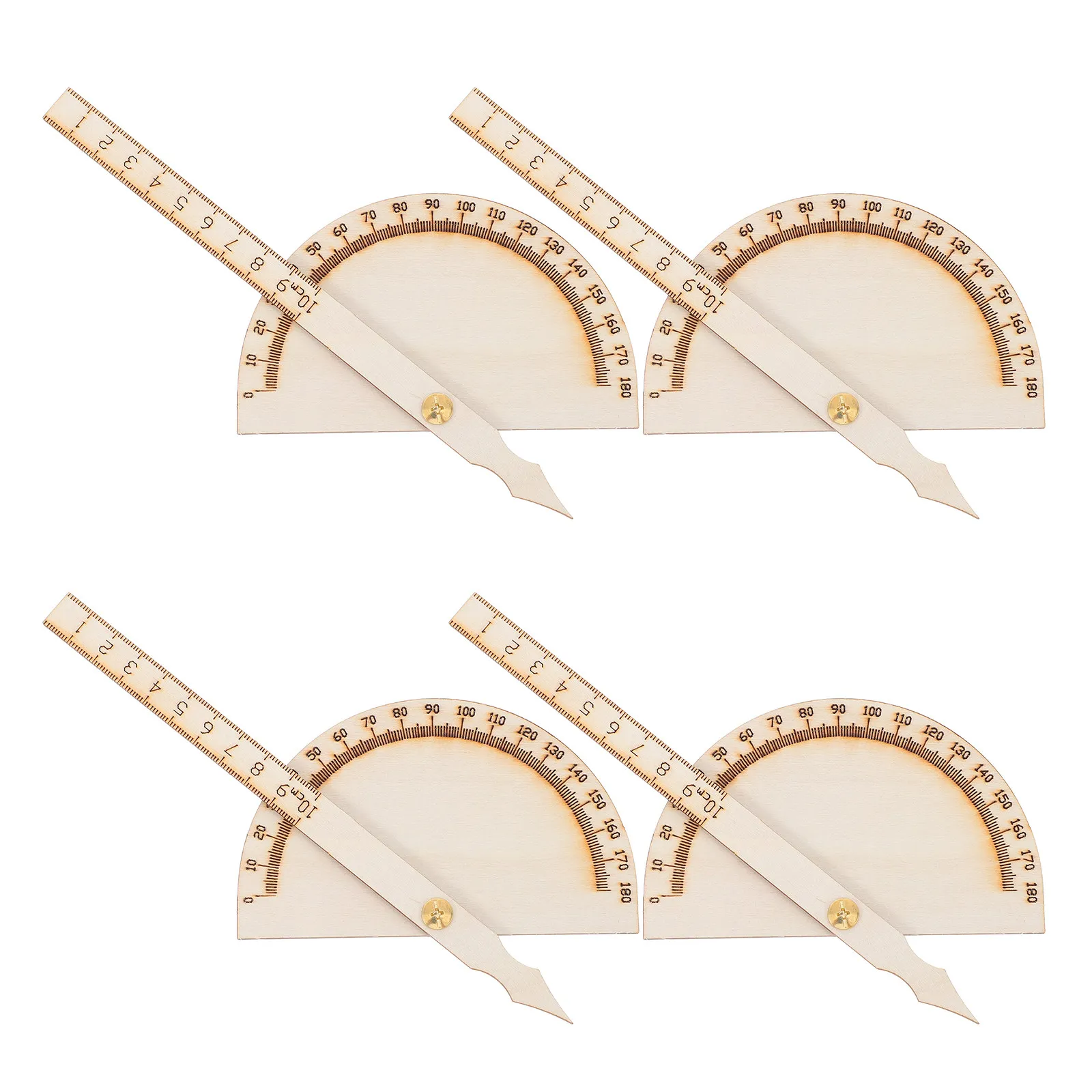 

Набор из 4 деревянных инструментов для измерения углов: транспортир и линейка для студентов, точное измерение углов, поделки, школьные проекты, принадлежности для творчества