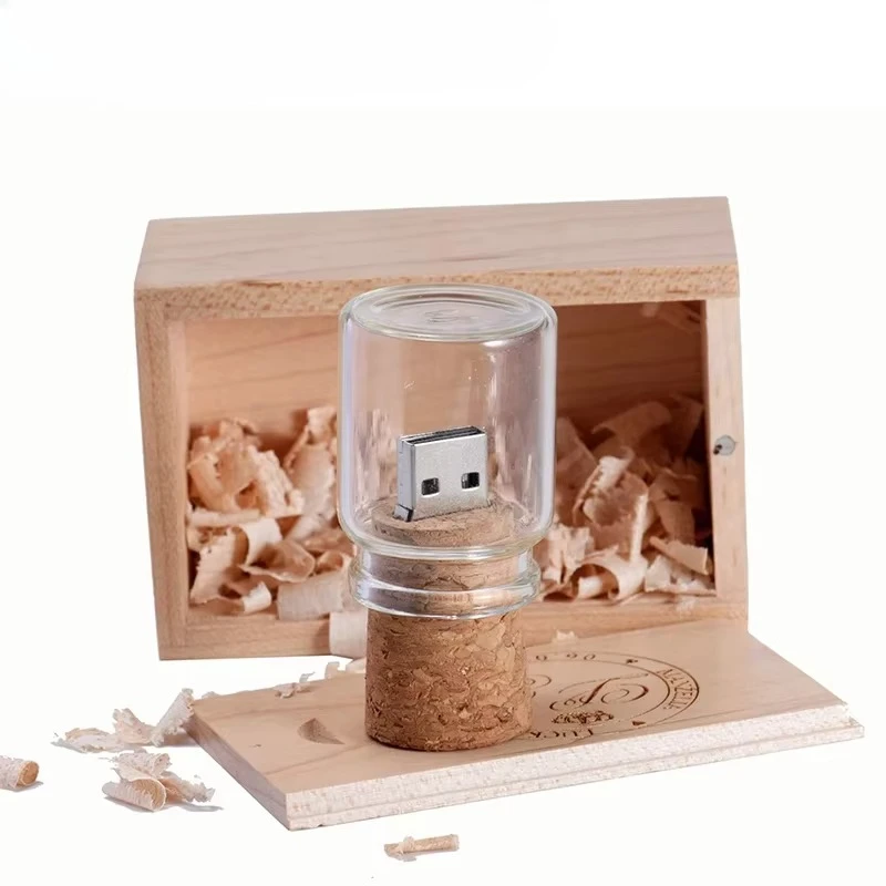 Trôi Bình Quà Cưới 64GB USB Đèn Led Logo Tự Do Ngộ Nghĩnh 32GB Camera Bút Kính 16G 8G Ổ Đĩa U Ngộ Nghĩnh USB 2.0