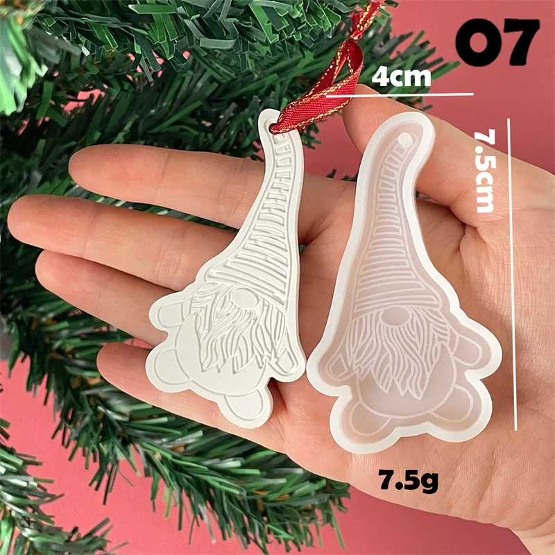 Dwarf Keychain DIY Christmas Tree Pendant Home Decoration Crafts Dwarf Hanging Tags For DIY Silicone Mold