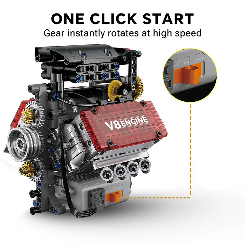 V8 máquina moc blocos de construção conjuntos motorizado simulação tijolos modelo presentes natal para meninos crianças adultos brinquedos técnicos