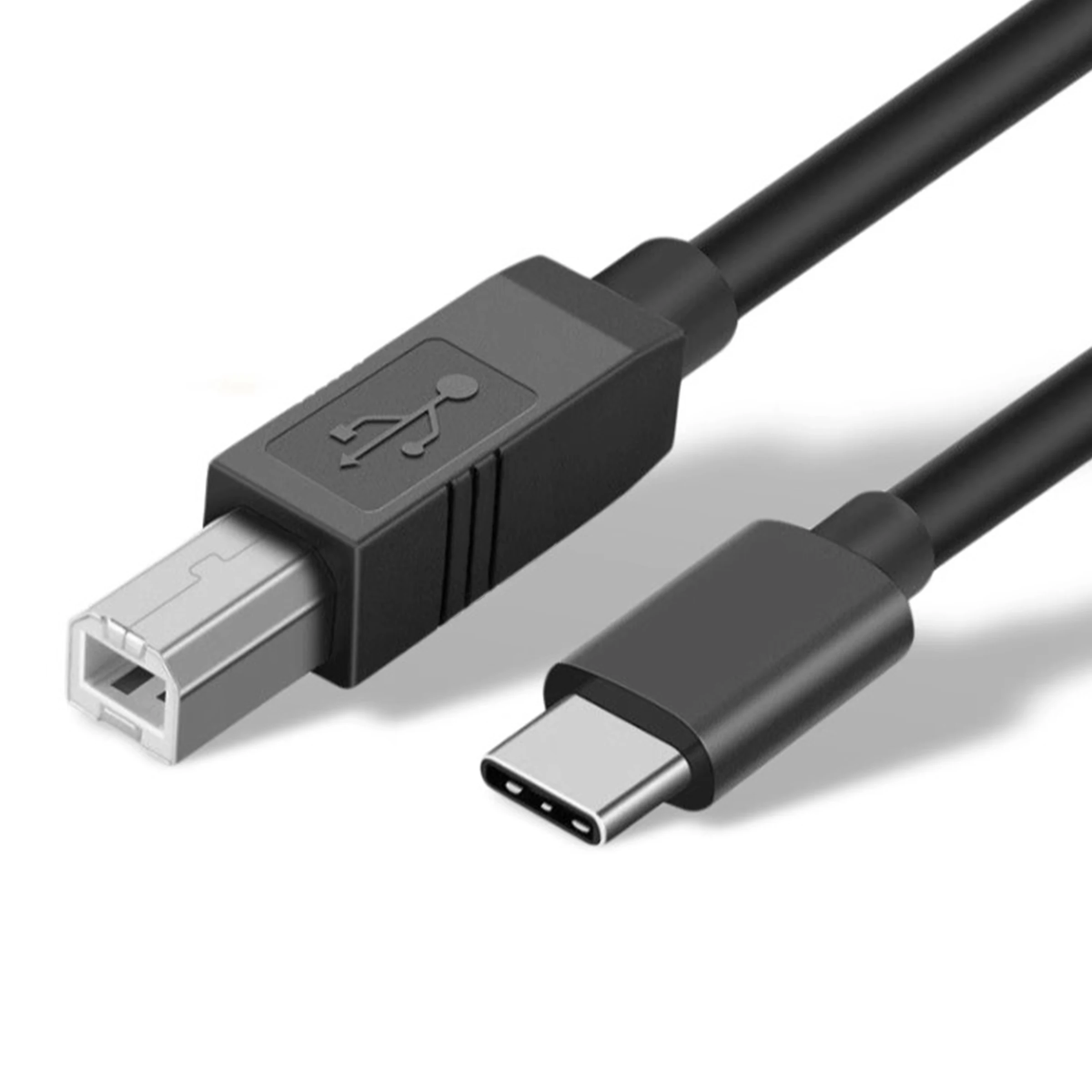 

Кабель принтера USB C — USB B 2.0 Серый плетеный шнур сканера типа C для MacBook Pro Hp Canon Brother Epson Dell Samsung