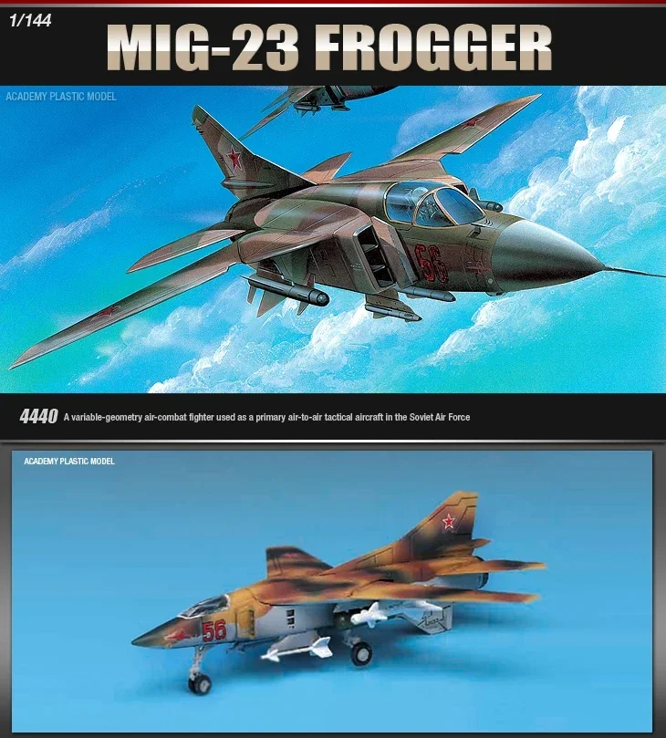 Academy Assembly Aircraft Model Kit 12614 Mig-23 FLOGGER MiG Fighter 1/144 Scale