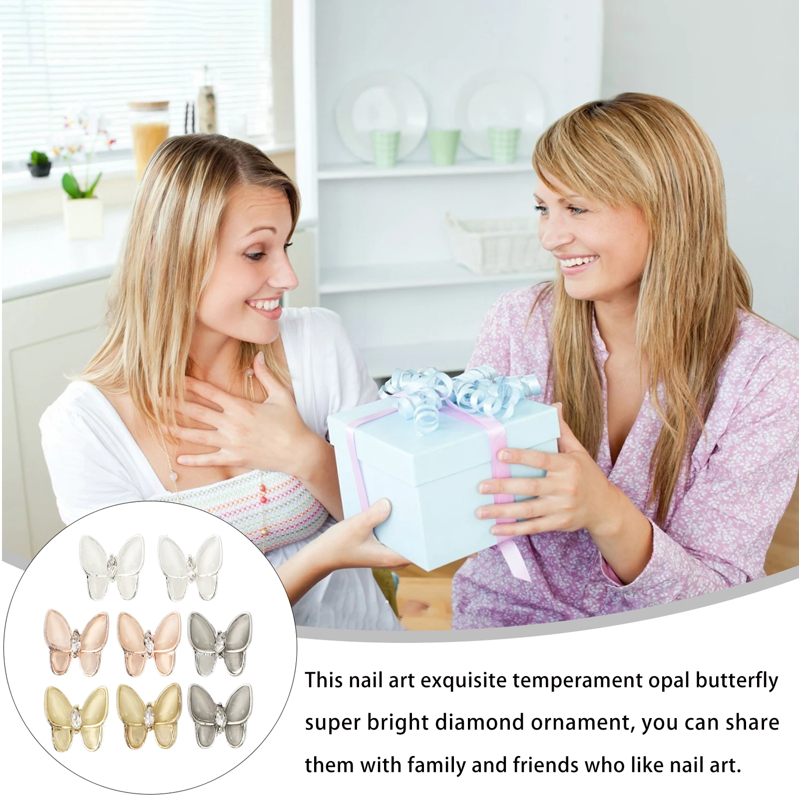 

1Set Nail Art Studs Opal Nail Charms Glittering Gems Creative DIY Manicure Decals for Graduation Fancy Dress Party