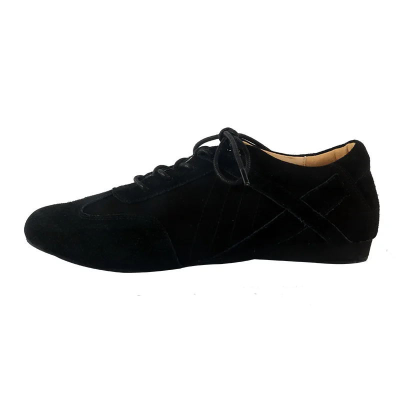Wedopus High Quality Dance Soles to Stick on Sports Shoes Black Suede Leather Ballroom Swayd Dance Shoes Sneakers