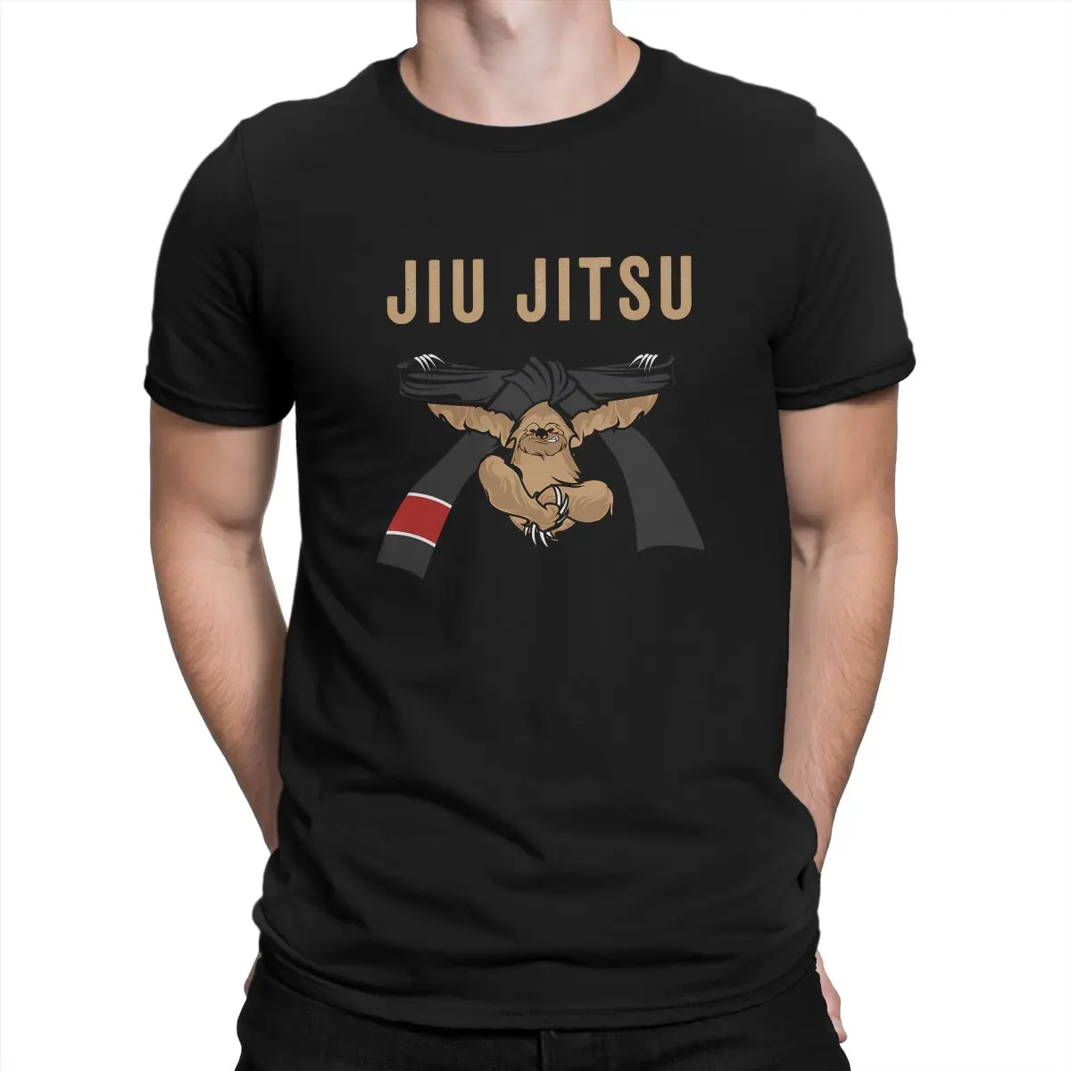 BJJ Sloth Jiu Jitsu Black Belt with Text Brown Light Unique TShirt Martial Arts Leisure Polyester T Shirt Summer T-shirt