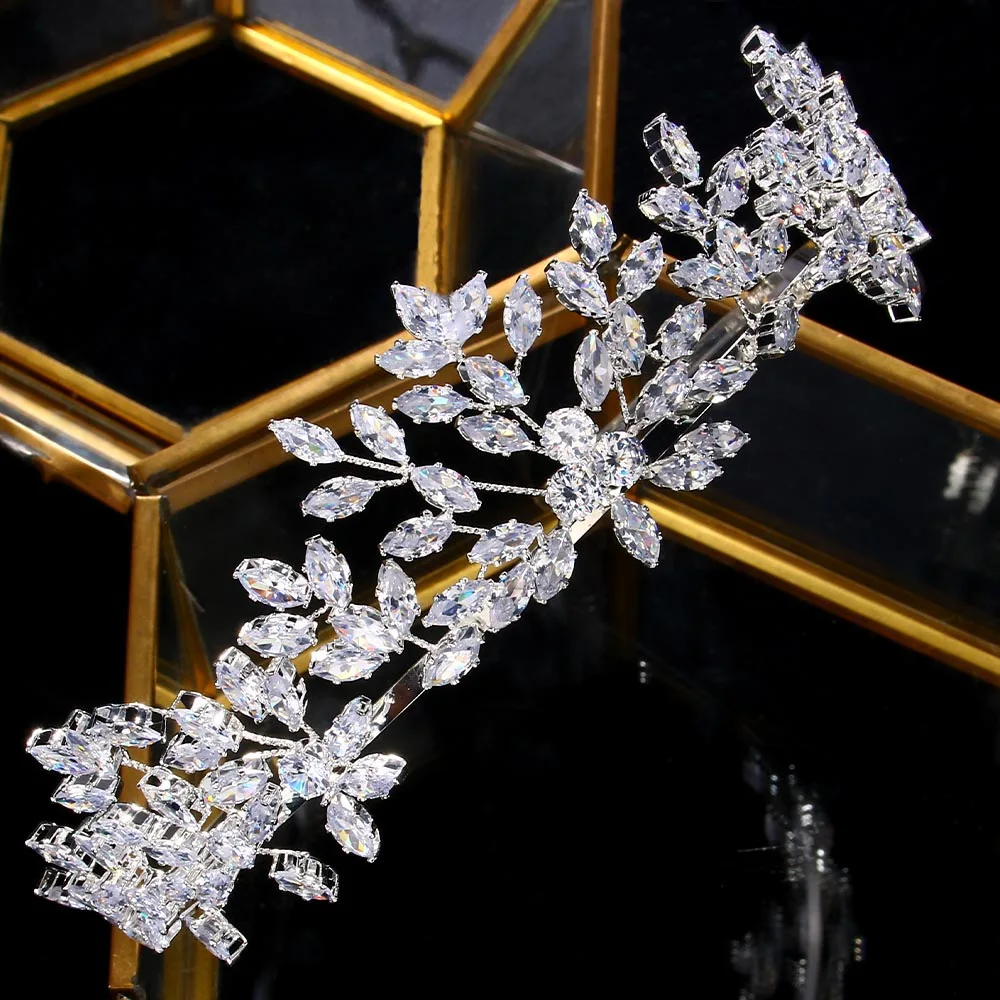 Wedding Tiaras and Crowns Luxury Full Zircon Bridal Headbands For Women Brides Hair Jewelry Accessories Party Hairband Headdress