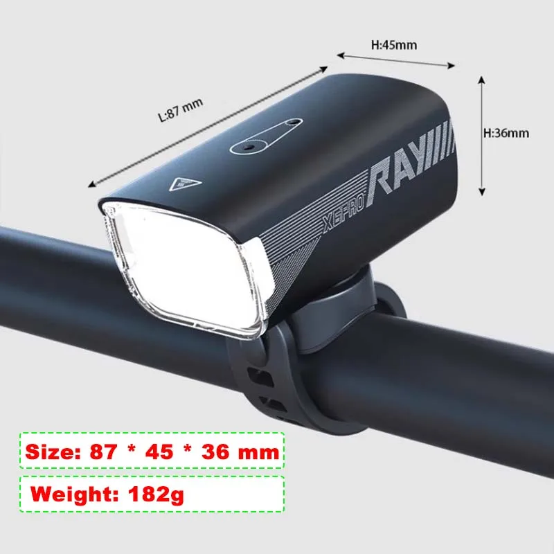 Bicycle Headlight 1500LM Wireless Remote Control Bike Lamp High Capacity Battery Cycling Lights Waterproof Strong Light Flashli