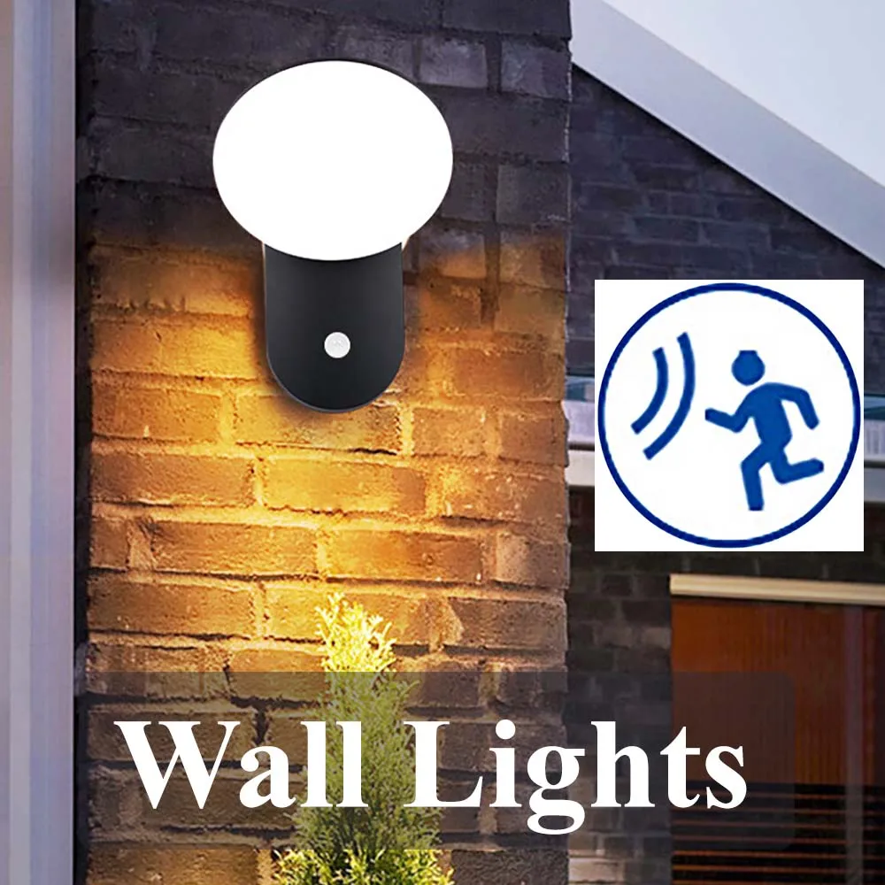 

Led Outdoor Wall Lights Sensor Movement Led Wall Room Lamp with Motion Sensor External Wall Sconce Night Light 85v-220v AC