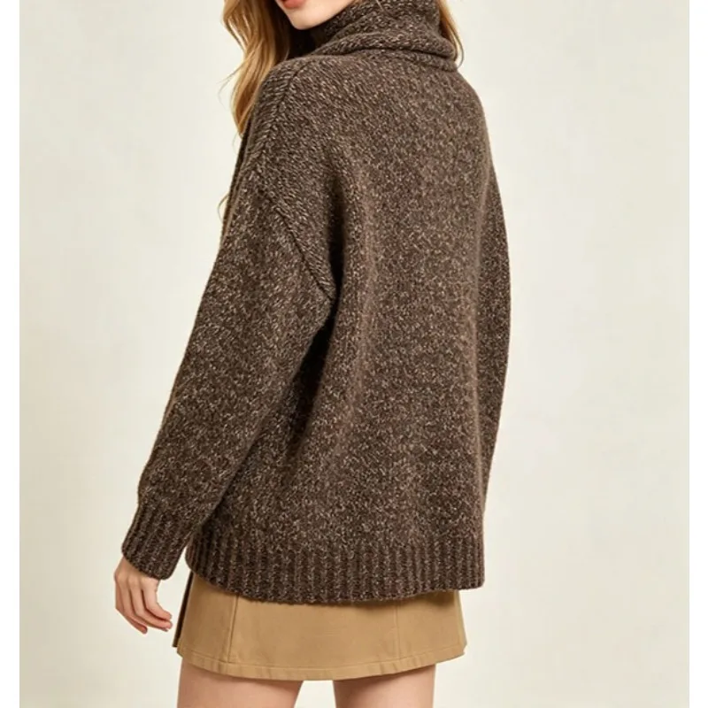 Autumn and Winter Wool Floral Sweater Two-piece Set Women's Removable Scarf Button Top Set Thick