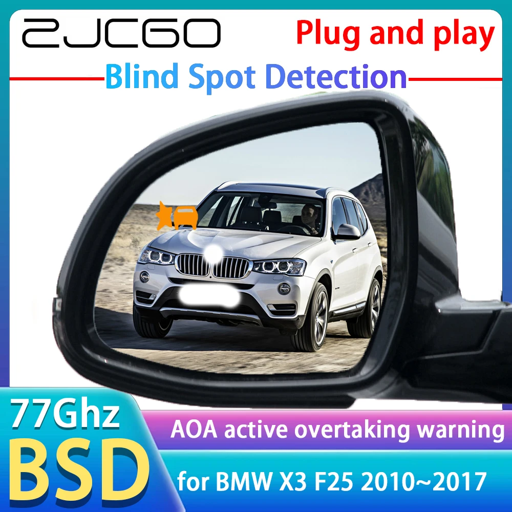 ZJCGO 77GHz Radar Detector BSD Blind Spot Detection Alert Mirror Assistance Accessories For BMW X3 F25 2010~2017