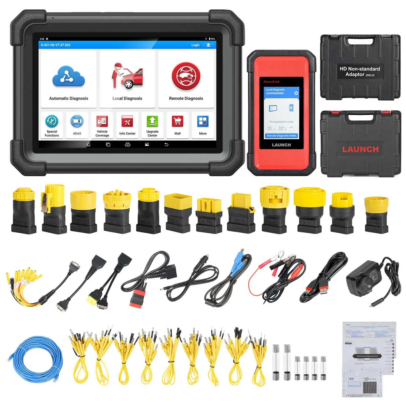 Vendas quentes versão mais recente x431 v + smartlink hd ferramenta de diagnóstico de caminhão pesado para caminhões 12v 24v suporta canfd