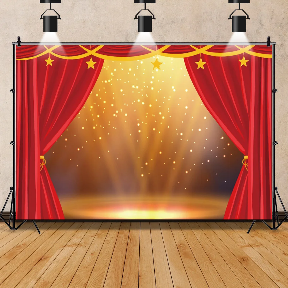 Laeacco Stage Backdrops Music Show Shiny Spotlight Speaker Party Child Portrait Photographic Backgrounds Photocall Photo Studio