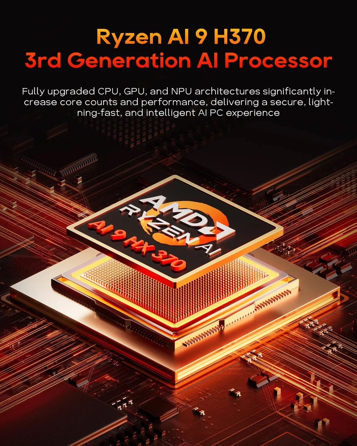 Aoostar AI Gamer Mini PC G-FLIP AMD Ryzen AI9-HX370 5 "Schermo ribaltabile USB4 OCuLink WiFi7 Computer desktop da ufficio 2x2.5G LAN USB3.2