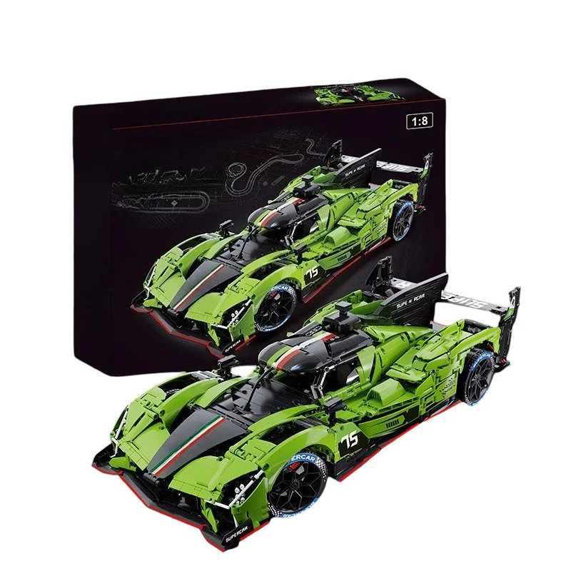 3248PCS 1:8 Groene Hypercar Bouwstenen Stad Sportwagen Model Ornamenten Collectie Bricks Speelgoed DIY Montage Speelgoed Voor Geschenken