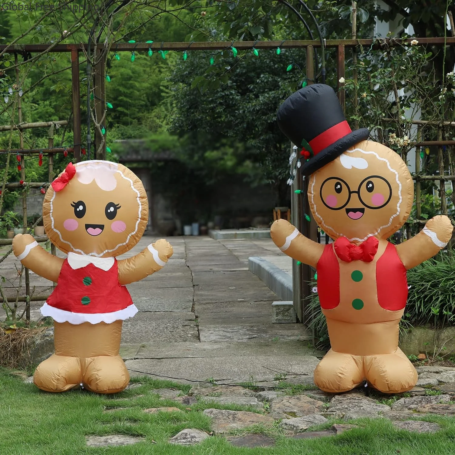 Christmas Inflatable Costume Valentine's Day Couple Bear Cute Cosplay Inflatable Accessories Gingerbread Man Decoration Props